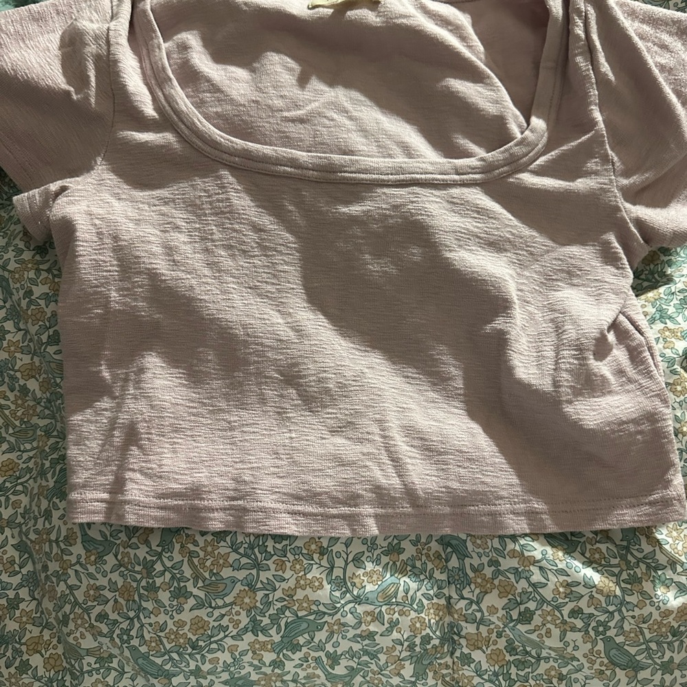 Madewell Blush Cropped Scoop Neck Tee